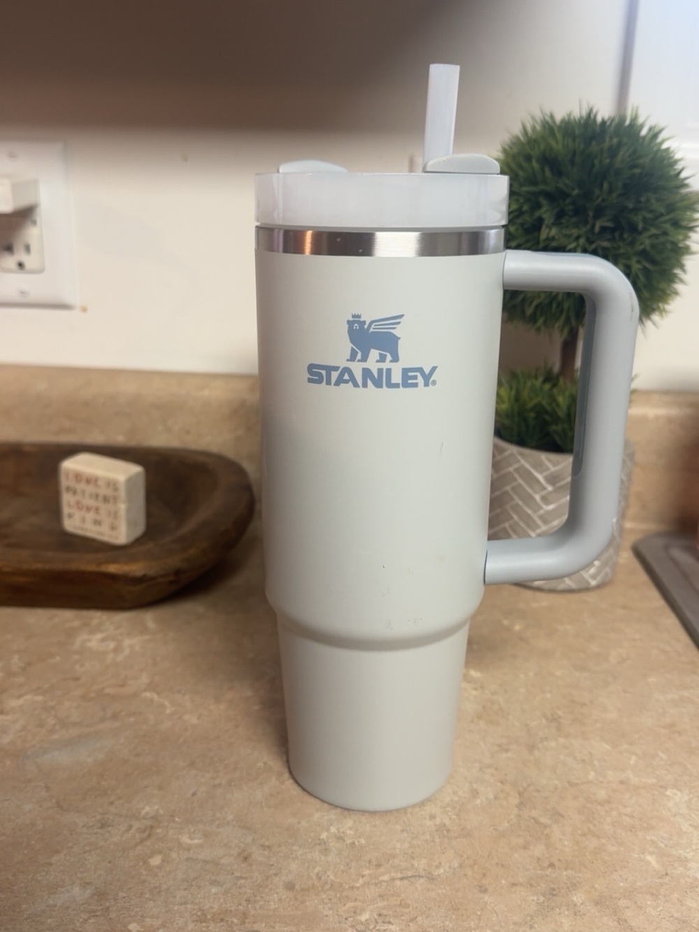 Hardly ever used light blue Stanley 30 oz, in great condition!!